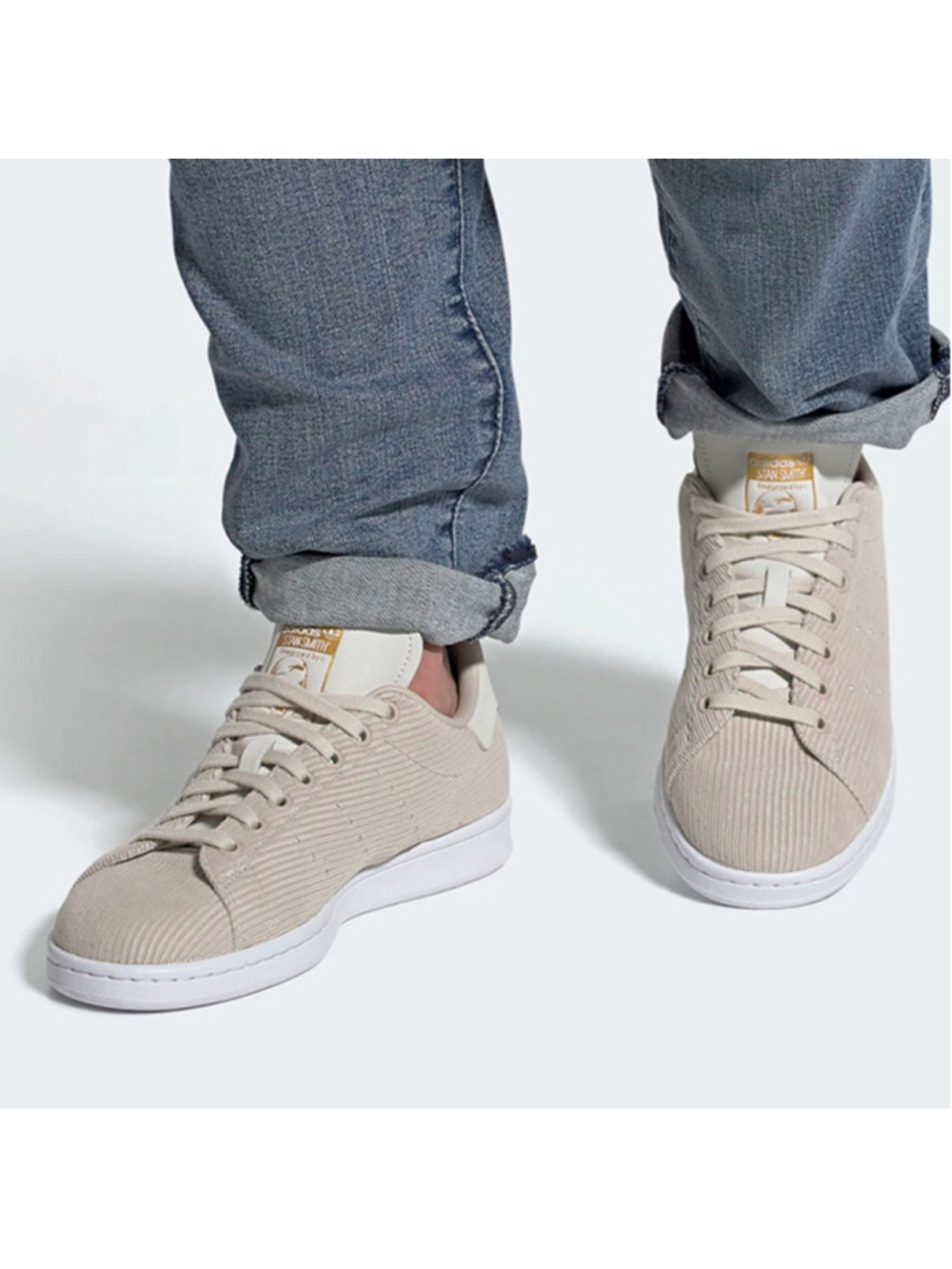 Adidas Stan Smith Bliss White Corduroy Sneakers Men’s 9.5